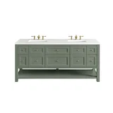 Breckenridge 72" Double Vanity, Smokey Celadon w/ 3 CM White Zeus Top