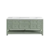Breckenridge 72" Double Vanity, Smokey Celadon w/ 3 CM White Zeus Top