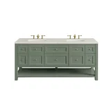 Breckenridge 72" Double Vanity, Smokey Celadon, w/ 3 CM Siberian Silestone Top w/FreePower Wireless Charger