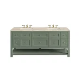 Breckenridge 72" Double Vanity, Smokey Celadon, w/ 3 CM Tajnar Eclos Top w/FreePower Wireless Charger