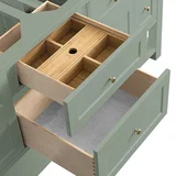 Breckenridge 72" Double Vanity, Smokey Celadon, w/ 3 CM Tajnar Eclos Top w/FreePower Wireless Charger
