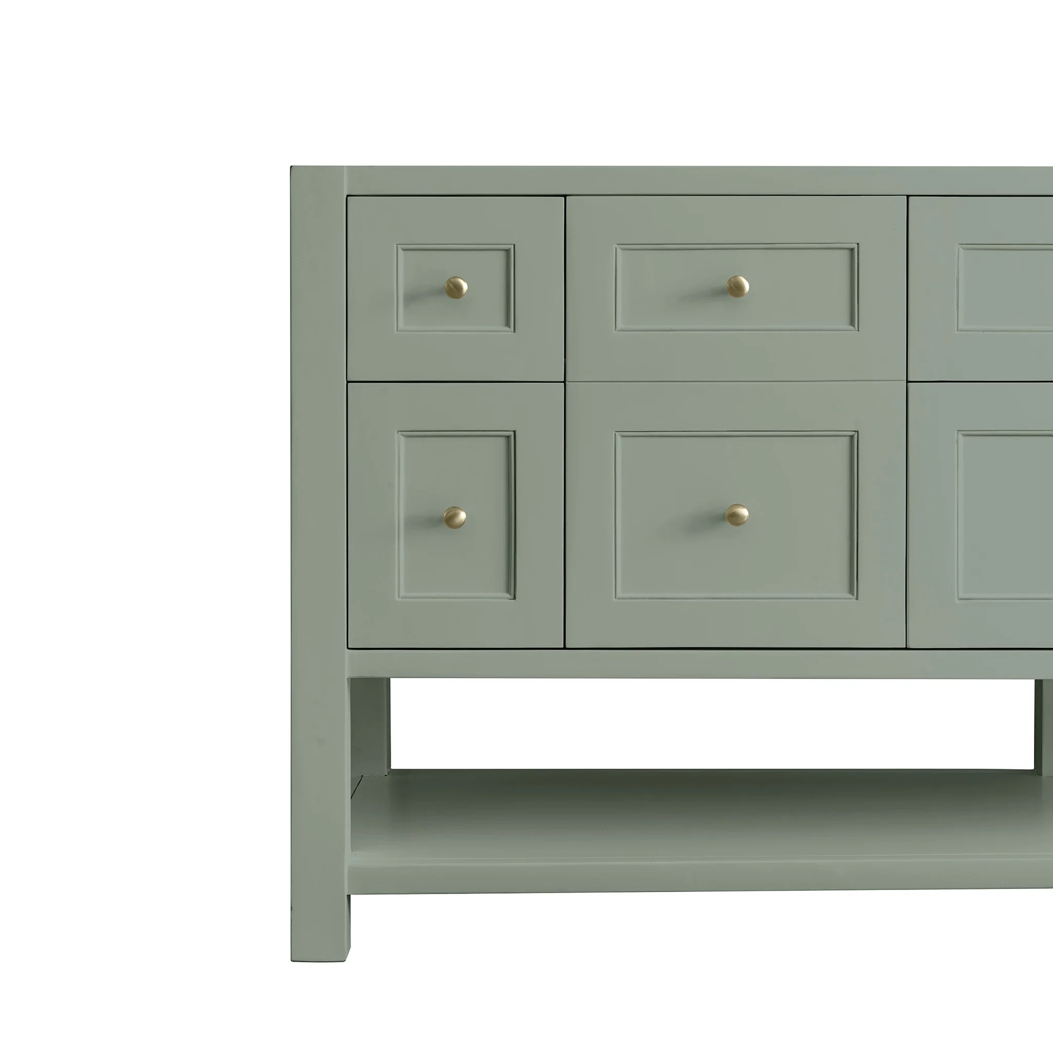 Breckenridge 72" Double Vanity, Smokey Celadon, w/ 3 CM Tajnar Eclos Top w/FreePower Wireless Charger