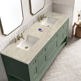Breckenridge 72" Double Vanity, Smokey Celadon, w/ 3 CM Tajnar Eclos Top w/FreePower Wireless Charger