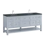 Breckenridge 72" Double Vanity, Serenity Blue, w/ 3 CM Charcoal Soapstone Quartz Top