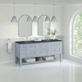 Breckenridge 72" Double Vanity, Serenity Blue, w/ 3 CM Charcoal Soapstone Quartz Top