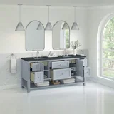 Breckenridge 72" Double Vanity, Serenity Blue, w/ 3 CM Charcoal Soapstone Quartz Top