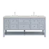 Breckenridge 72" Double Vanity, Serenity Blue, w/ 3 CM Lime Delight Quartz Top