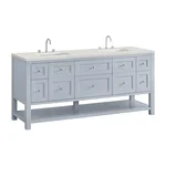 Breckenridge 72" Double Vanity, Serenity Blue, w/ 3 CM Lime Delight Quartz Top