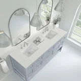Breckenridge 72" Double Vanity, Serenity Blue, w/ 3 CM Lime Delight Quartz Top