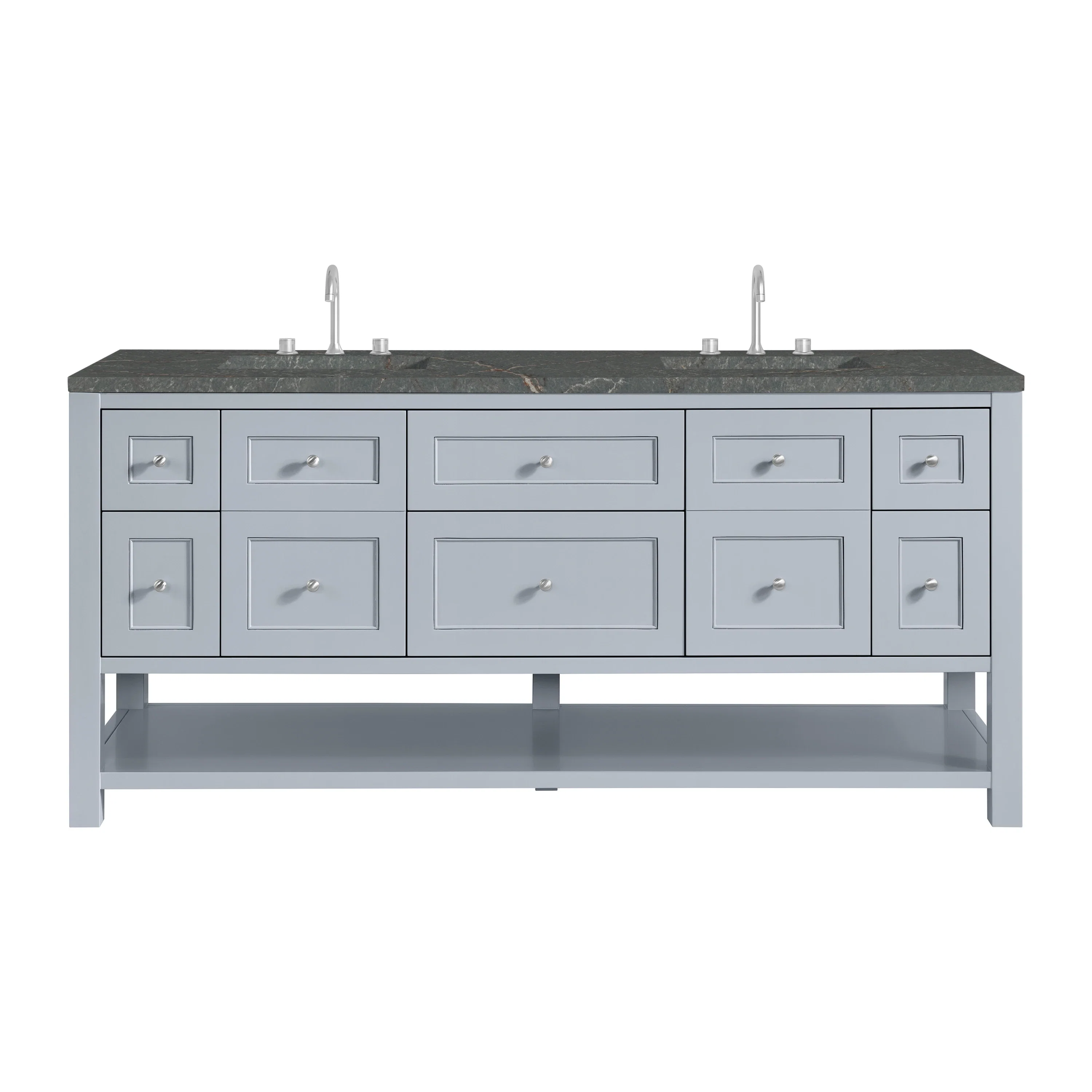 Breckenridge 72" Double Vanity, Serenity Blue w/ 3 CM Parisien Bleu Top