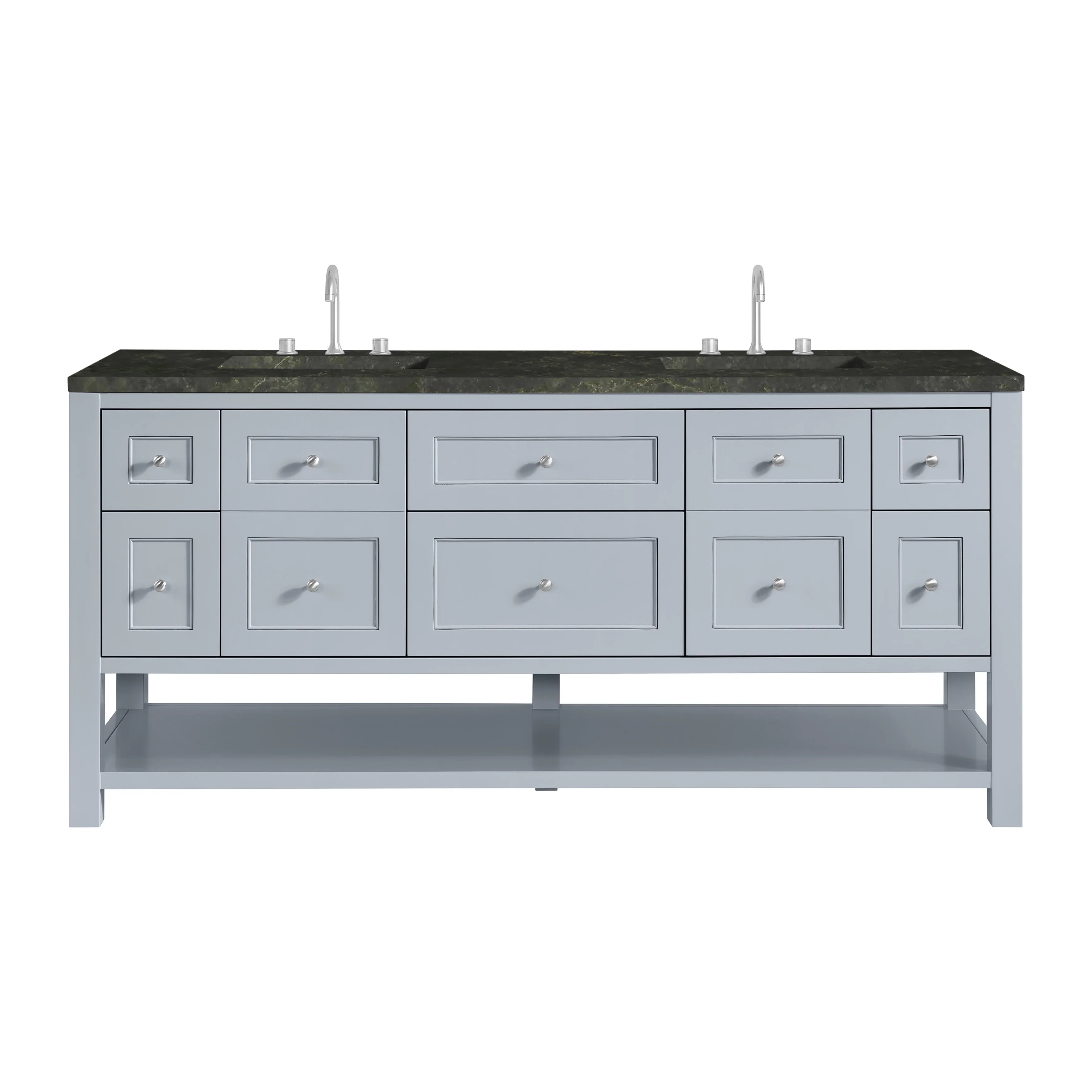 Breckenridge 72" Double Vanity, Serenity Blue, w/ 3 CM Phantome Eclos Top