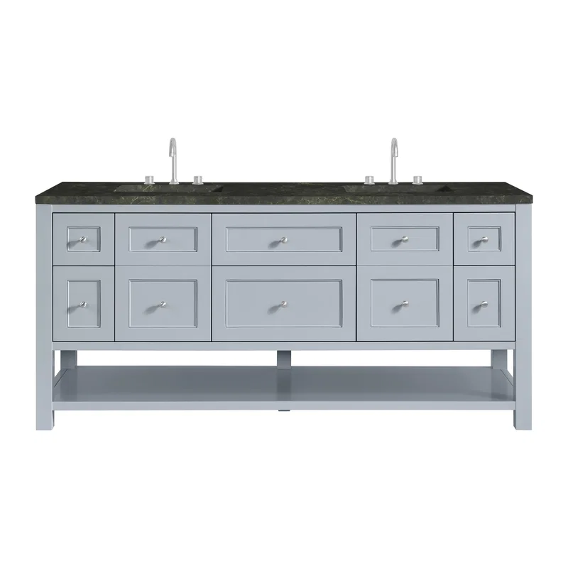 Breckenridge 72" Double Vanity, Serenity Blue, w/ 3 CM Phantome Eclos Top