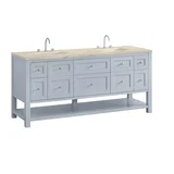 Breckenridge 72" Double Vanity, Serenity Blue, w/ 3 CM Tajnar Eclos Top