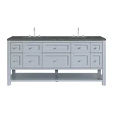 Breckenridge 72" Double Vanity, Serenity Blue w/ 3 CM Parisien Bleu Top w/FreePower Wireless Charger