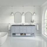 Breckenridge 72" Double Vanity, Serenity Blue w/ 3 CM Parisien Bleu Top w/FreePower Wireless Charger