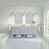 Breckenridge 72" Double Vanity, Serenity Blue, w/ 3 CM Tajnar Eclos Top w/FreePower Wireless Charger