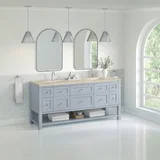 Breckenridge 72" Double Vanity, Serenity Blue, w/ 3 CM Tajnar Eclos Top w/FreePower Wireless Charger