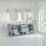 Breckenridge 72" Double Vanity, Serenity Blue, w/ 3 CM Tajnar Eclos Top w/FreePower Wireless Charger