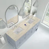 Breckenridge 72" Double Vanity, Serenity Blue, w/ 3 CM Tajnar Eclos Top w/FreePower Wireless Charger