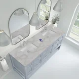 Breckenridge 72" Double Vanity, Serenity Blue, w/ 3 CM Victorian Silver Quartz Top w/FreePower Wireless Charger