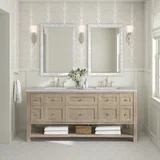 Breckenridge 72" Double Vanity, Whitewashed Oak w/ 3 CM Eternal Jasmine Pearl Silestone Top