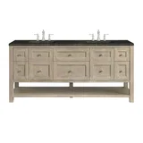 Breckenridge 72" Double Vanity, Whitewashed Oak, w/ 3 CM Phantome Eclos Top