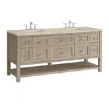 Breckenridge 72" Double Vanity, Whitewashed Oak, w/ 3 CM Tajnar Eclos Top