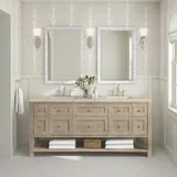 Breckenridge 72" Double Vanity, Whitewashed Oak, w/ 3 CM Tajnar Eclos Top w/FreePower Wireless Charger