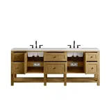 Breckenridge 84" Double Vanity, Light Natural Oak w/ 3 CM White Zeus Top