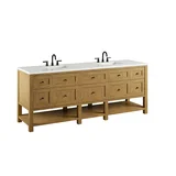 Breckenridge 84" Double Vanity, Light Natural Oak w/ 3 CM White Zeus Top