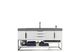 Columbia 72" Single Vanity, Glossy White w/ Dusk Grey Glossy Composite Stone Top