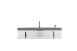 Mercer Island 72" Single Vanity, Glossy White w/ Dusk Grey Glossy Composite Stone Top