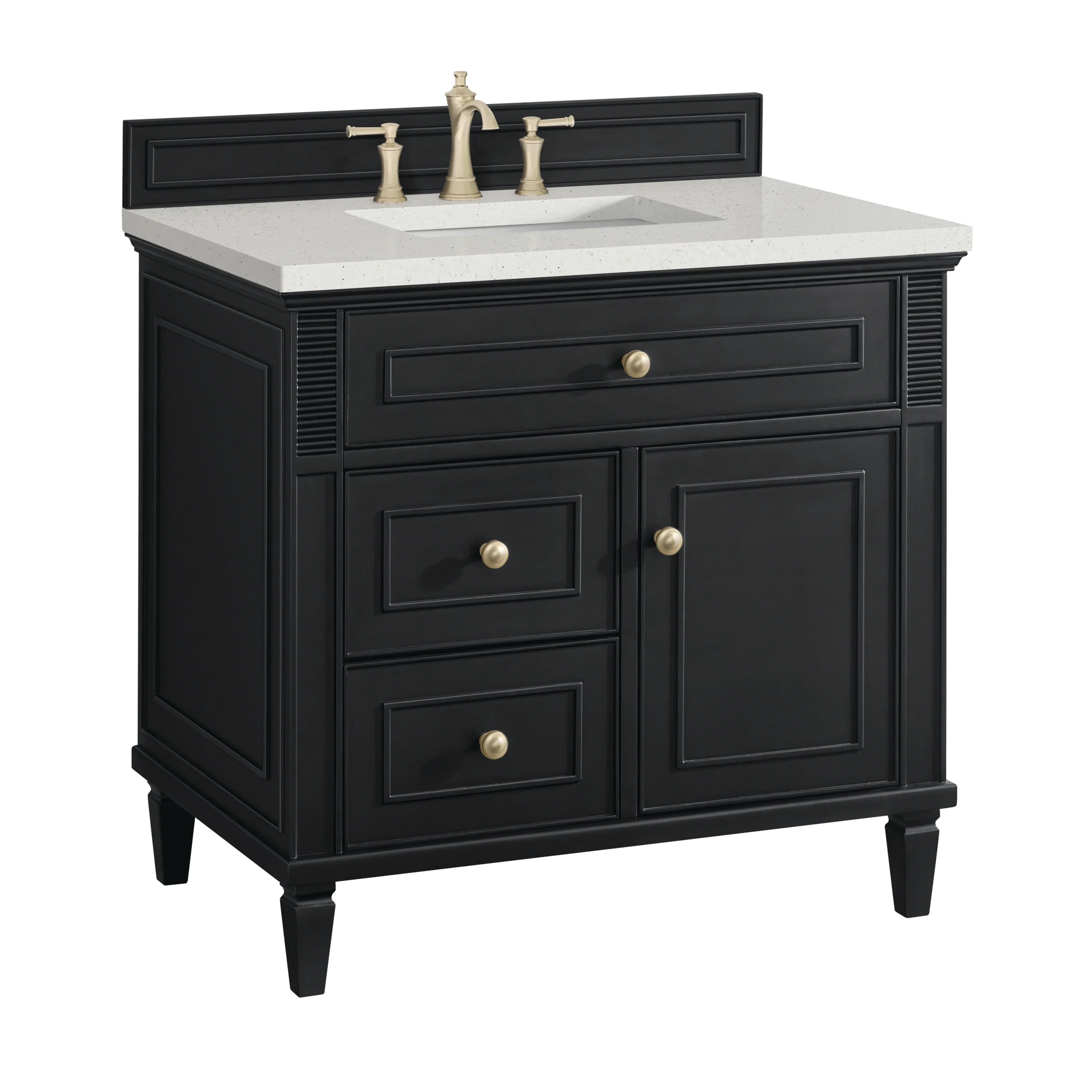 Lorelai 36" Single Vanity, Black Onyx w/ 3 CM Lime Delight Silestone Top