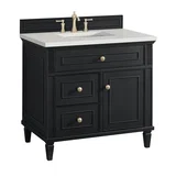 Lorelai 36" Single Vanity, Black Onyx w/ 3 CM Lime Delight Silestone Top