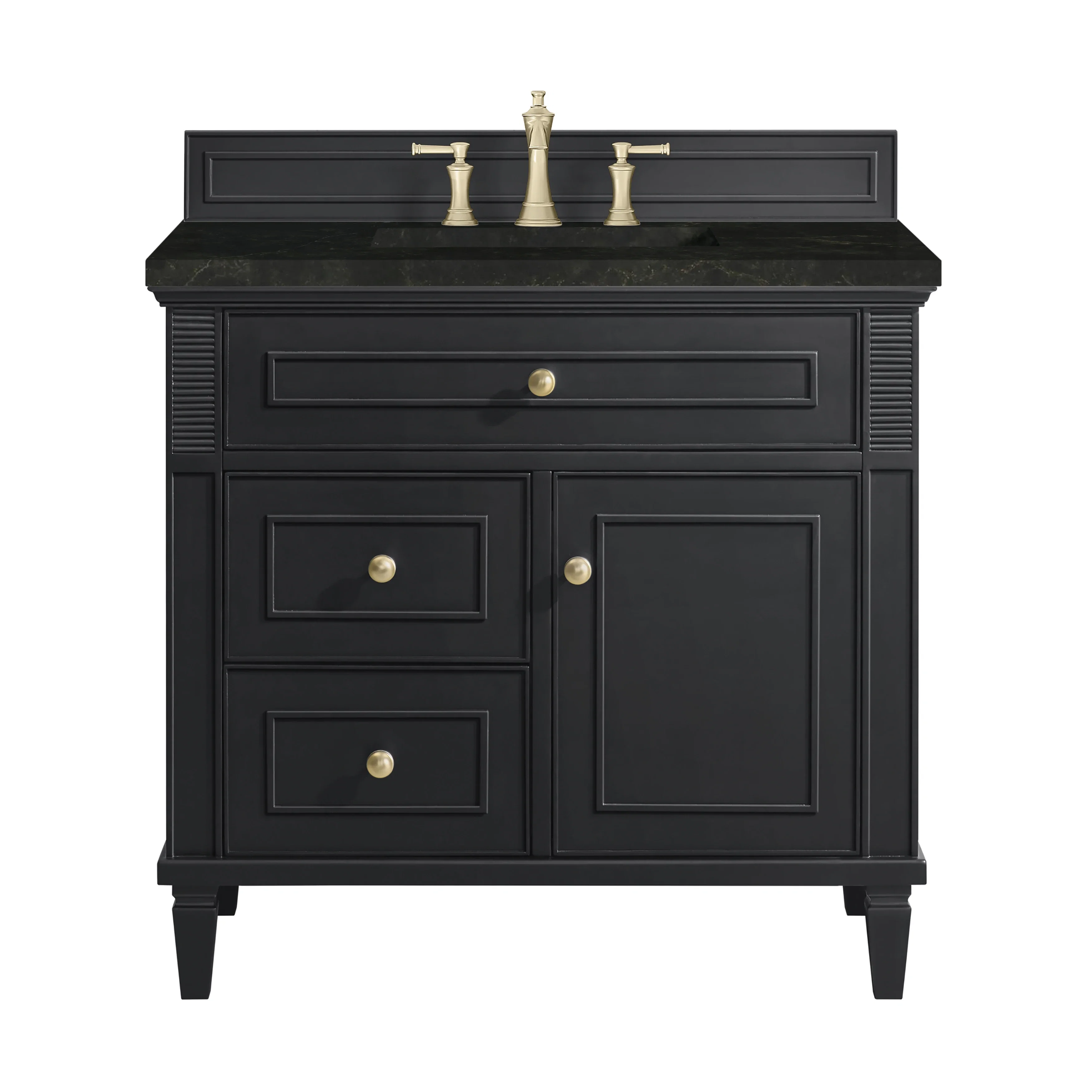 Lorelai 36" Single Vanity, Black Onyx, w/ 3 CM Phantome Eclos Top