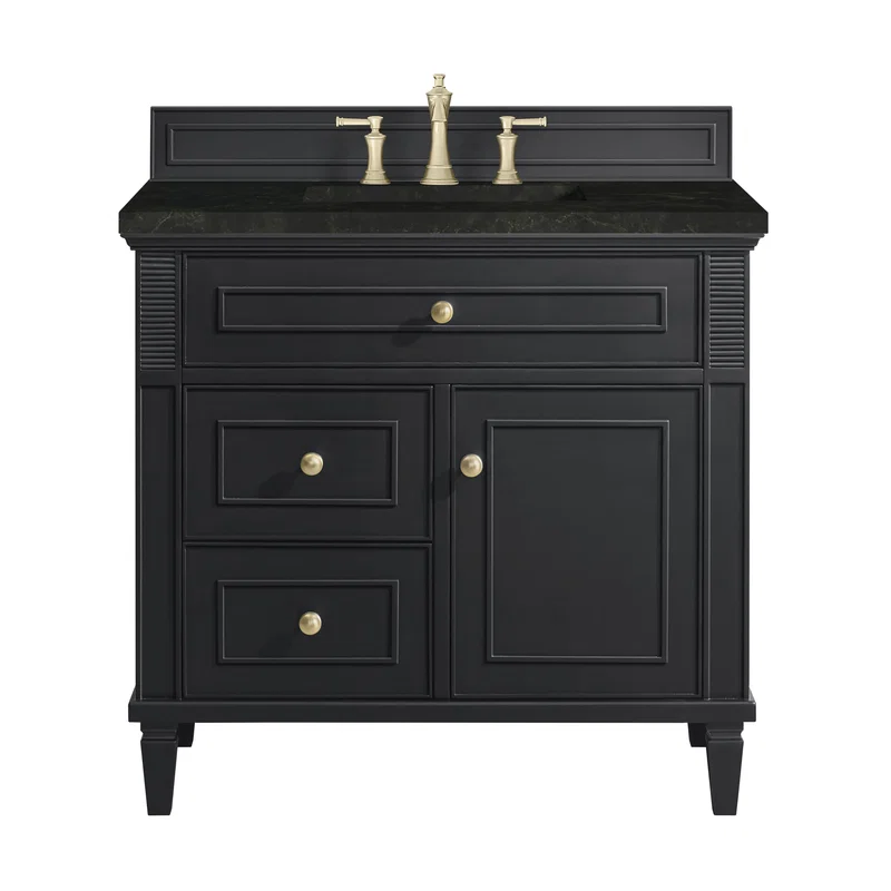 Lorelai 36" Single Vanity, Black Onyx, w/ 3 CM Phantome Eclos Top