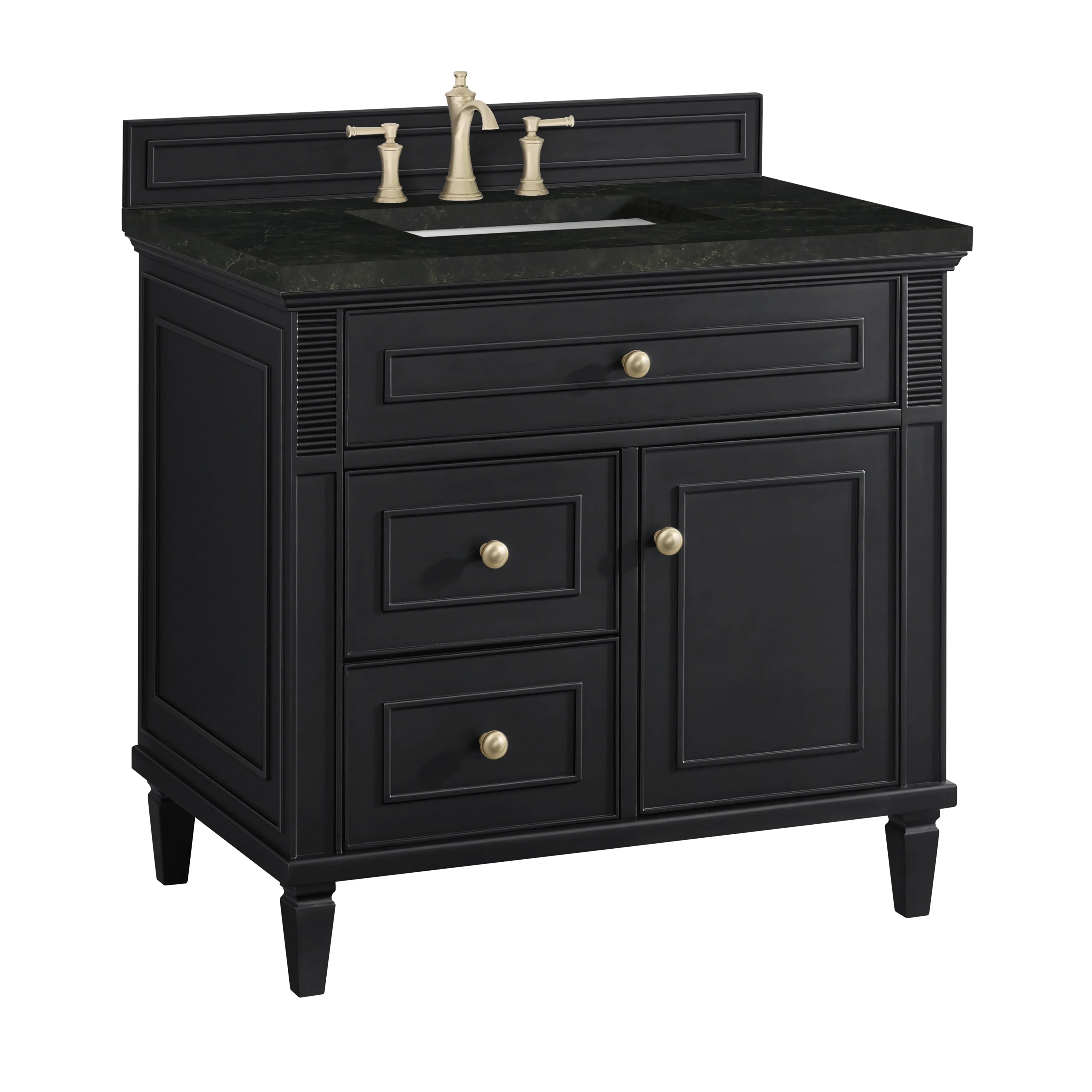 Lorelai 36" Single Vanity, Black Onyx, w/ 3 CM Phantome Eclos Top