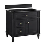 Lorelai 36" Single Vanity, Black Onyx, w/ 3 CM Phantome Eclos Top