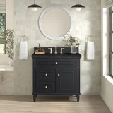 Lorelai 36" Single Vanity, Black Onyx, w/ 3 CM Phantome Eclos Top