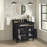 Lorelai 36" Single Vanity, Black Onyx, w/ 3 CM Phantome Eclos Top