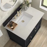 Lorelai 36" Single Vanity, Black Onyx, w/ 3 CM Siberian Silestone Top