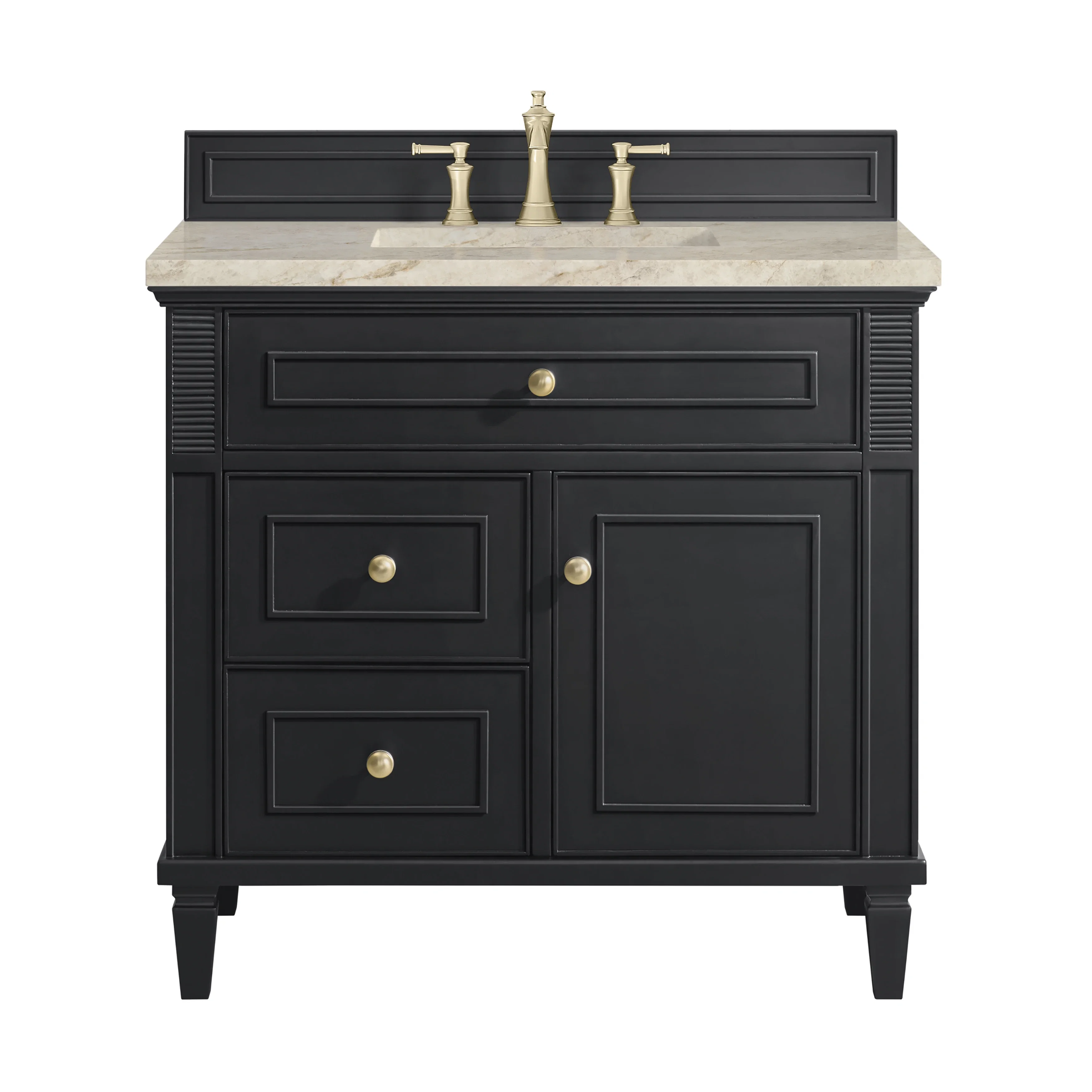 Lorelai 36" Single Vanity, Black Onyx, w/ 3 CM Tajnar Eclos Top