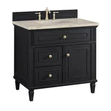 Lorelai 36" Single Vanity, Black Onyx, w/ 3 CM Tajnar Eclos Top