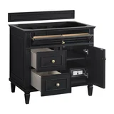 Lorelai 36" Single Vanity, Black Onyx, w/ 3 CM Tajnar Eclos Top