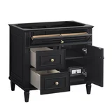Lorelai 36" Single Vanity, Black Onyx w/ 3 CM White Zeus Silestone Top