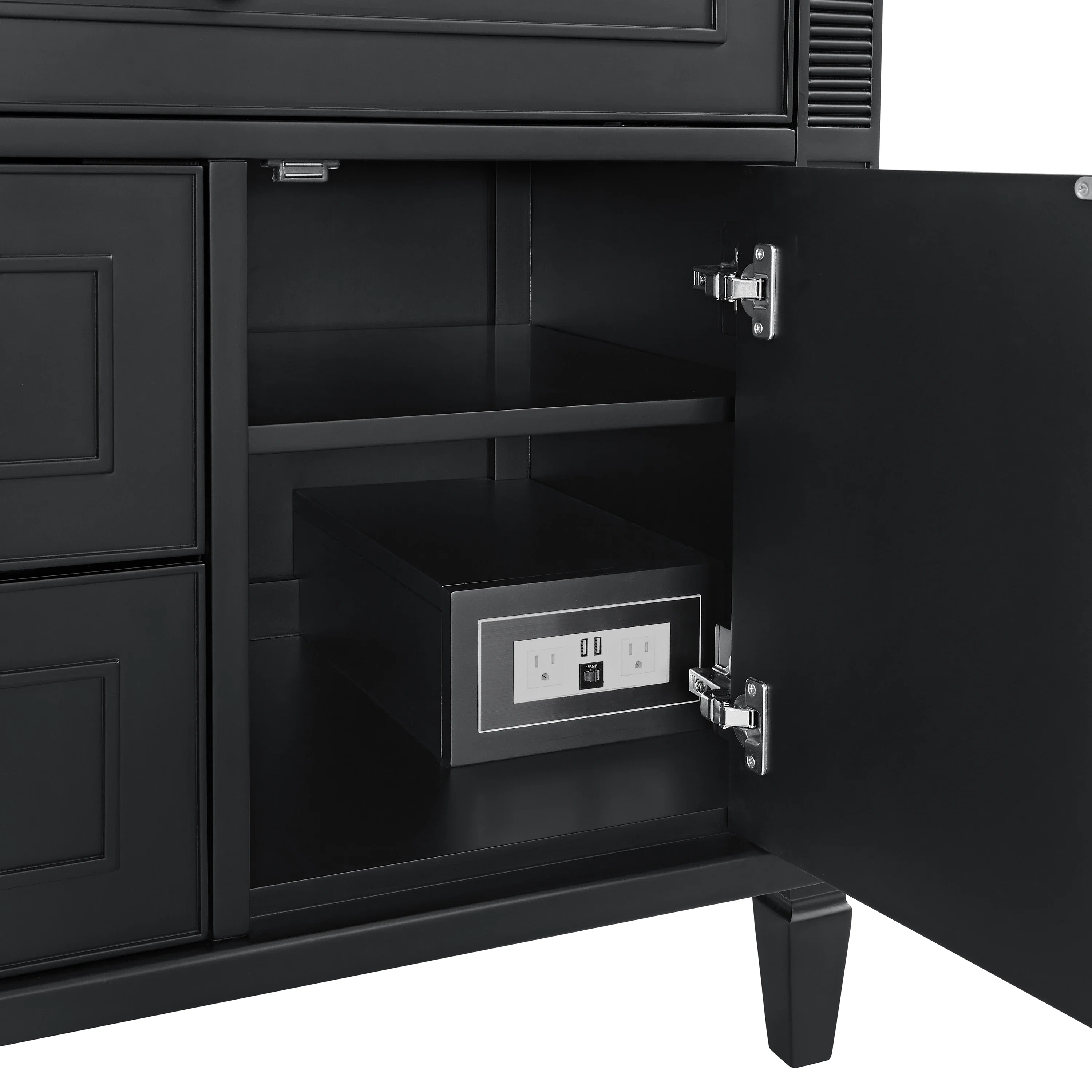 Lorelai 36" Single Vanity, Black Onyx w/ 3 CM White Zeus Silestone Top