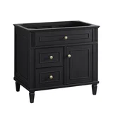 Lorelai 36" Single Vanity, Black Onyx w/ 3 CM White Zeus Silestone Top