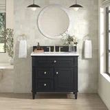 Lorelai 36" Single Vanity, Black Onyx w/ 3 CM White Zeus Silestone Top