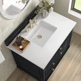 Lorelai 36" Single Vanity, Black Onyx w/ 3 CM White Zeus Silestone Top