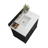 Lorelai 36" Single Vanity, Black Onyx w/ 3 CM White Zeus Silestone Top